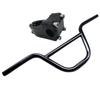 BMX Handlebar with Stem Swallow Shaped High-Carbon Steel 585mm 22.2mm Handle Bar Bicycle Parts Bike Accessories,Black, (WS01-CBBK-B) view 1