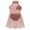 Oyolan Kids Girls Lyrical Ballet Dance Dress Sleeveless Halter Neck Gymnastic Leotard Modern Contemporary Dance Costume Dusty Pink 8 Years view 2