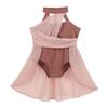 Oyolan Kids Girls Lyrical Ballet Dance Dress Sleeveless Halter Neck Gymnastic Leotard Modern Contemporary Dance Costume Dusty Pink 8 Years view 3