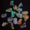 0.65 To 1.65 Ct 16 Pcs Lot Natural Ethiopian Rainbow Fire White Opal Uncut Polished Certified Gemstone Rough Best For Jewelry Use view 2