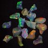0.65 To 1.65 Ct 16 Pcs Lot Natural Ethiopian Rainbow Fire White Opal Uncut Polished Certified Gemstone Rough Best For Jewelry Use view 3