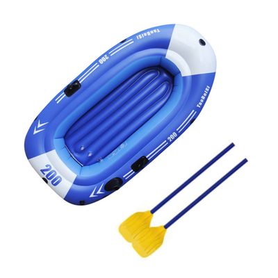 YUEWO Inflatable Boat, PVC Kayak Dinghy Boat 2-4 Person Wear-Resistant Fishing Air Raft Boat with 2 Oars for Touring Water Sports (2-Person)