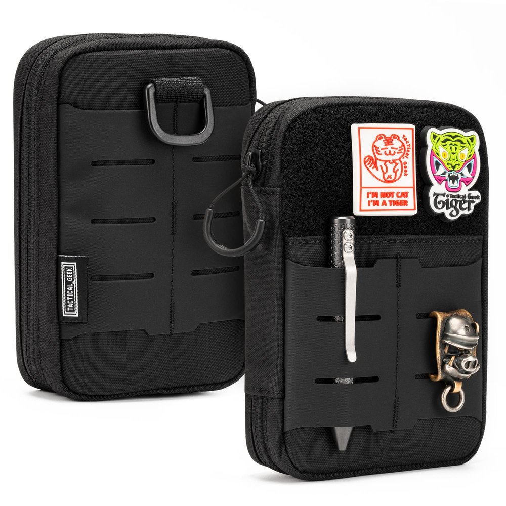 TACTICAL GEEK Block E2.0 EDC Compact Waist Pocket Pouch, Multi-Purpose Molle EDC Pouch Gadget Organizer, Multi-Purpose Molle Tool Pouch for Multitools, Nylon Daily Utility Tool Organizer Bag Black