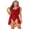 TiaoBug Women's Adult Lyrical Dance Dress Sparkly Sequins Sleeveless Mesh Skirted Leotard Dancewear Burgundy A Large view 1
