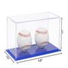Better Display Cases Double Baseballs or Tennis Balls Clear Acrylic Display Case with Blue Base (A115/V62) view 2