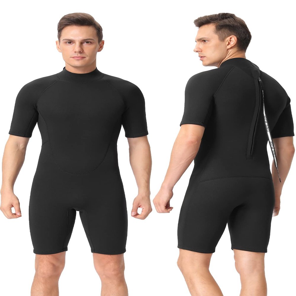 FLEXEL Shorty Wetsuit Women 3mm, Wet Suits for Mens in Cold Water, Neoprene Scuba Diving Suit for Surfing Swimming Snorkeling