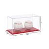 Better Display Cases Double Baseballs or Tennis Balls Clear Acrylic Display Case with Red Base (V62/A115) view 2
