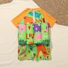 IBTOM CASTLE Toddler Swimsuit Short Sleeve One-Piece Swim Vest Baby Swimwear for Girls Boys Bathing Suit Orange - Colorful 18-24 Months view 4