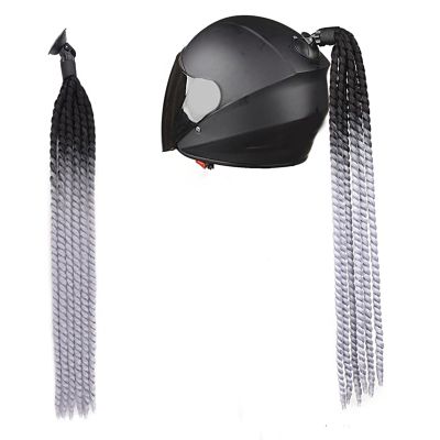 Altsuceser Helmets Dreadlocks Pigtails, Detachable Gradient Ponytails for Motorcycle Bicycle Ski Snowboard Helmets Hair Wigs Decoration A
