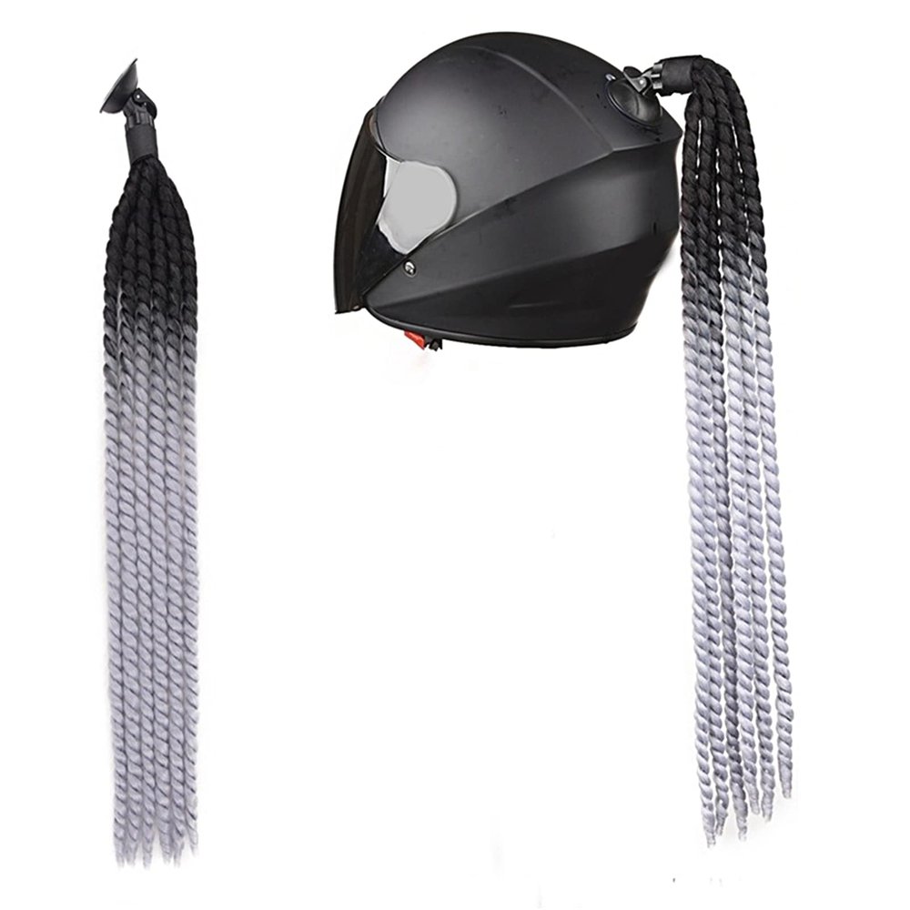Altsuceser Helmets Dreadlocks Pigtails, Detachable Gradient Ponytails for Motorcycle Bicycle Ski Snowboard Helmets Hair Wigs Decoration A
