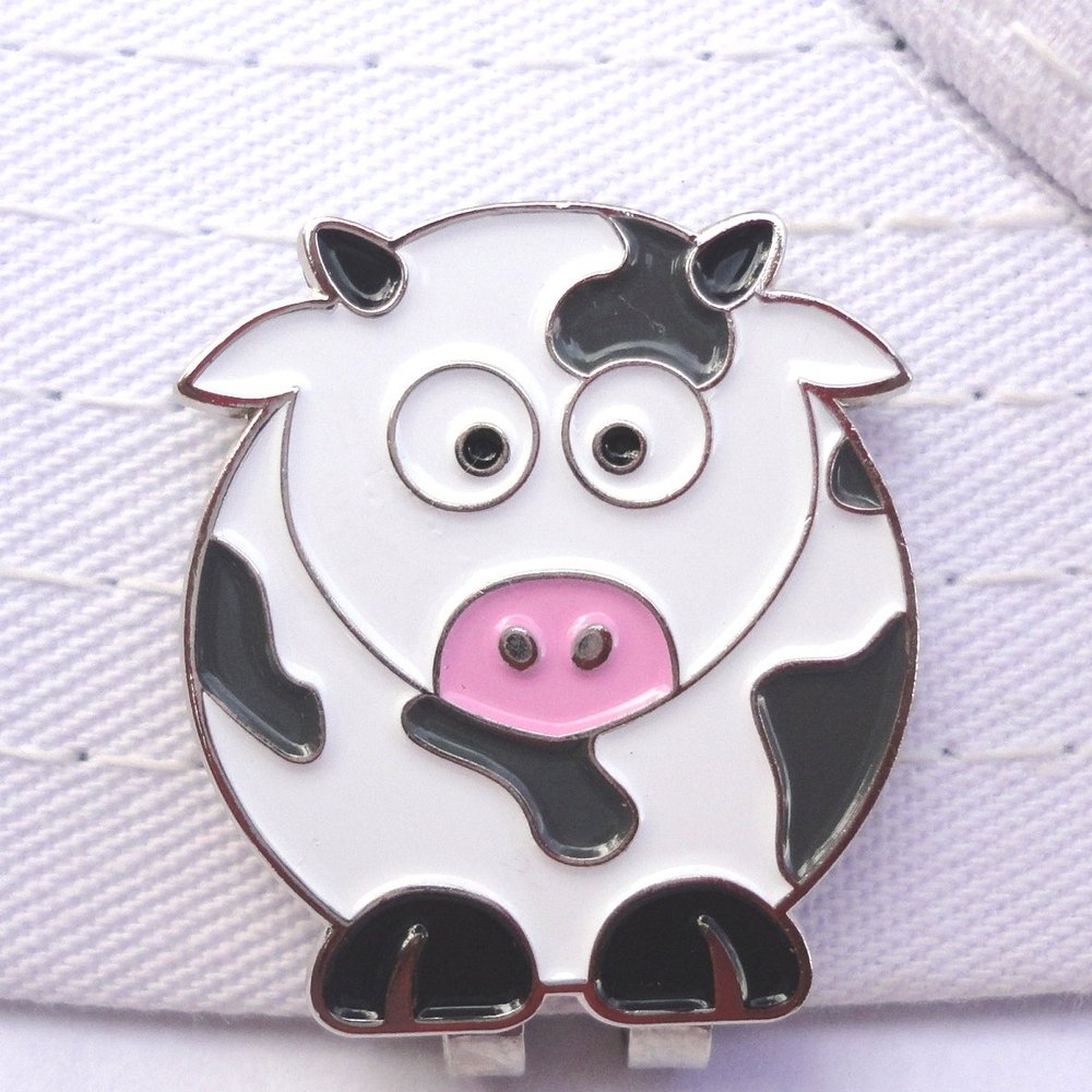 Cow Golf Ball Marker with Hat Clip