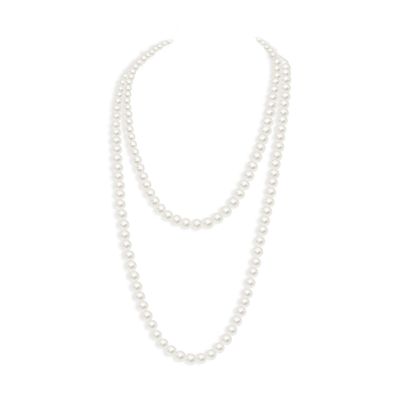 1920s Flapper Faux Pearls Long Beaded Necklace, Gatsby Ballgown Cosplay Necklace, Old School Vintage Layered Pearls Necklace for Women Prom Jewelry (A 71inch, 45g)