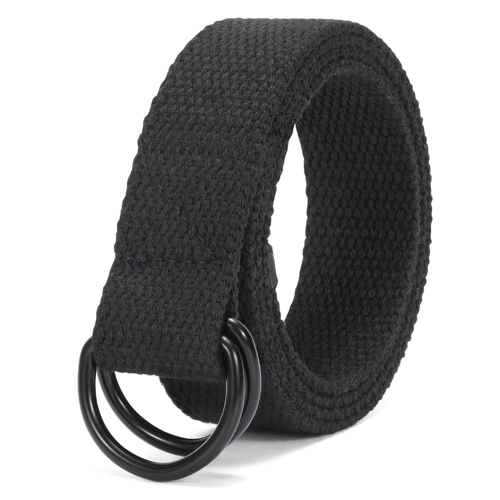 JASGOOD Kids Canvas Web Belt, Boys Casual Belt for School Uniform, C-Black, Suit Waist Size 17-22 inches
