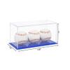 Better Display Cases Triple Baseballs or Tennis Balls Clear Acrylic Display Case with Blue Base (V62/A115) view 2