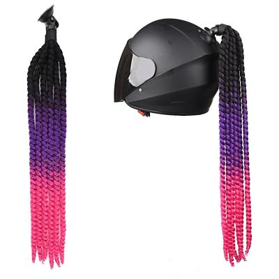 Altsuceser Helmets Dreadlocks Pigtails, Detachable Gradient Ponytails for Motorcycle Bicycle Ski Snowboard Helmets Hair Wigs Decoration I