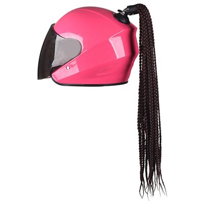 Altsuceser Helmets Braid Pigtails, Detachable Gradient Cycling Helmets Dirty Braid for Motorcycle Bicycle Ski Snowboard Helmets Hair Wigs Decoration E
