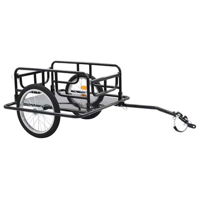 CHARMMA Bike Cargo Trailer, Foldable Bicycle Trailer with Quick-Release Hitch, Heavy-Duty Cargo Trailers with 15" Wheels & Reflectors, Large Loading Bike Trailer Storage Cart, Black, 51.2x28.7x19.1