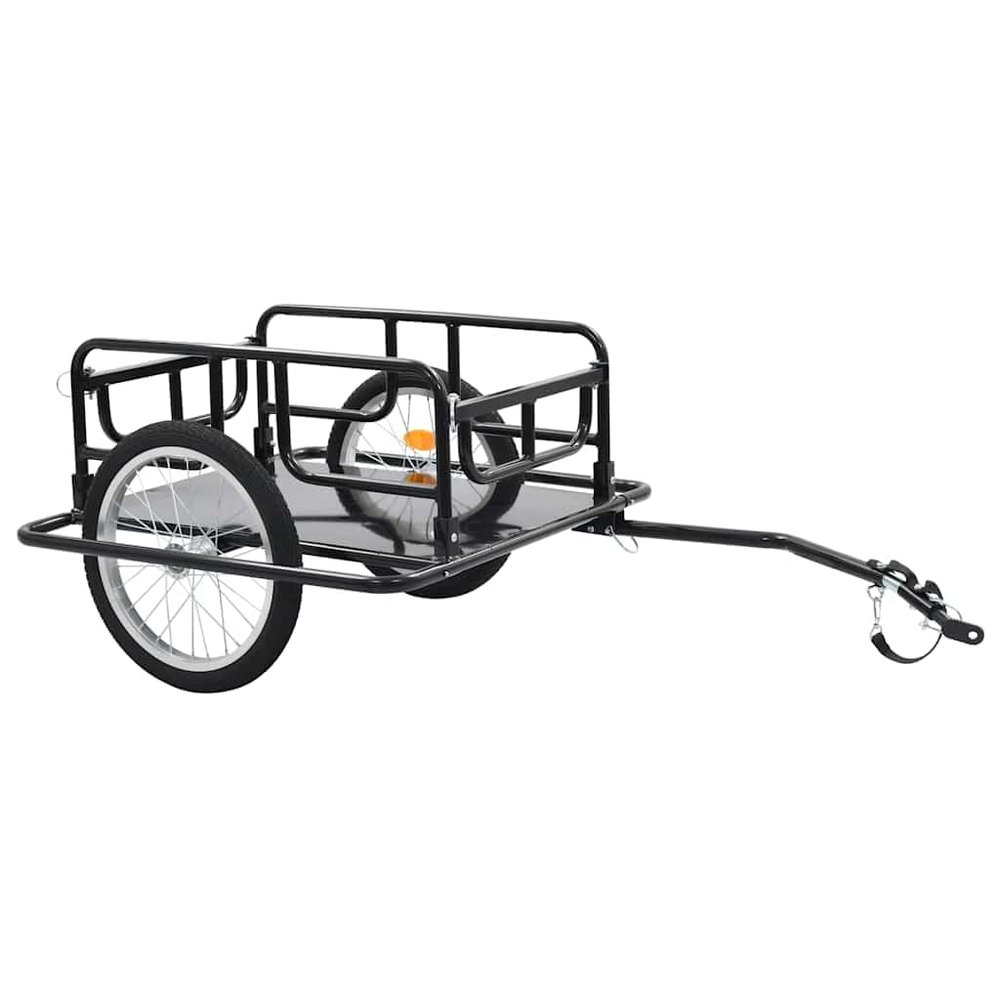 CHARMMA Bike Cargo Trailer, Foldable Bicycle Trailer with Quick-Release Hitch, Heavy-Duty Cargo Trailers with 15" Wheels & Reflectors, Large Loading Bike Trailer Storage Cart, Black, 51.2x28.7x19.1