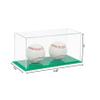 Better Display Cases Double Baseballs or Tennis Balls Clear Acrylic Display Case with Green Base (V62/A115) view 2