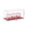 Better Display Cases Triple Baseballs or Tennis Balls Clear Acrylic Display Case with Red Base (V62/A115) view 2