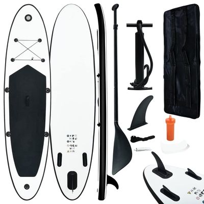 CHARMMA Inflatable Stand up Paddle Board Set Black and White