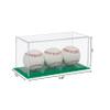 Better Display Cases Triple Baseballs or Tennis Balls Clear Acrylic Display Case with Green Base (V62/A115) view 2