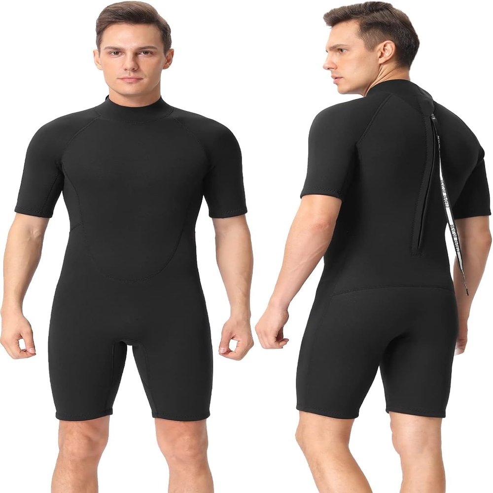 FLEXEL Shorty Wetsuit Women 3mm, Wet Suits for Mens in Cold Water, Neoprene Scuba Diving Suit for Surfing Swimming Snorkeling