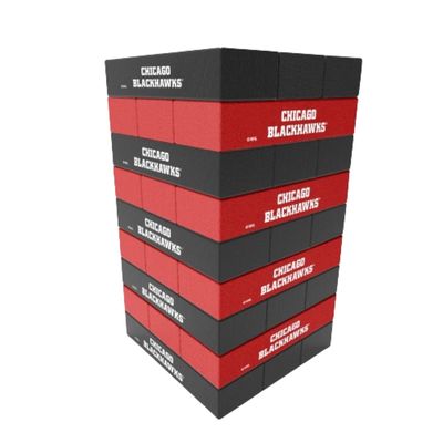 Rico Industries NHL Chicago Blackhawks Mini Travel Team Tower Mini Team Travel Team Tower - Wood Stackem Game