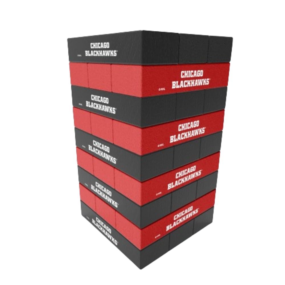 Rico Industries NHL Chicago Blackhawks Mini Travel Team Tower Mini Team Travel Team Tower - Wood Stackem Game