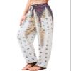 QIANXIZHAN Women's Harem Pants, Hippie Palazzo Pants Boho Joggers Yoga Clothes with Pockets White Flower M view 1