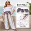 QIANXIZHAN Women's Harem Pants, Hippie Palazzo Pants Boho Joggers Yoga Clothes with Pockets White Flower M view 4