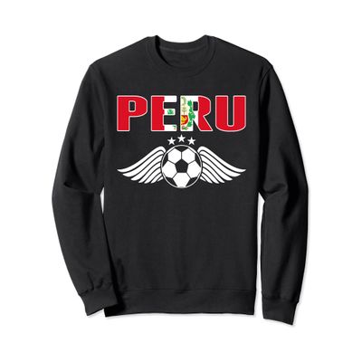 Proud Peru Soccer Fans Jersey Peruvian Flag Football Lovers Sweatshirt