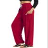 QIANXIZHAN Women's Harem Pants, Hippie Palazzo Pants Boho Joggers Yoga Clothes with Pockets Red XL view 1