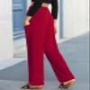QIANXIZHAN Women's Harem Pants, Hippie Palazzo Pants Boho Joggers Yoga Clothes with Pockets Red XL view 2