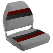 High Back Boat Seat- Grey/Red/Charcoal