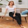 QIANXIZHAN Women's Harem Pants, Hippie Palazzo Pants Boho Joggers Yoga Clothes with Pockets Black S view 3