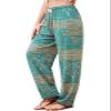 QIANXIZHAN Women's Harem Pants, Hippie Palazzo Pants Boho Joggers Yoga Clothes with Pockets Cyan Flower S view 1