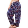 QIANXIZHAN Women's Harem Pants, Hippie Palazzo Pants Boho Joggers Yoga Clothes with Pockets Dark Blue Flower XL view 1
