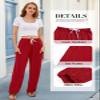 QIANXIZHAN Women's Harem Pants, Hippie Palazzo Pants Boho Joggers Yoga Clothes with Pockets Red 2XL view 4