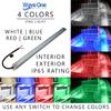 Wave One Marine 16" LED RGBW Courtesy Accent Boat Utility Light Strip | 12-24 Volt Internal Driver | White Blue Red Green | Interior Exterior Deck Gunnel Cockpit T Top Pontoon | Waterproof IP65 view 2