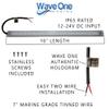Wave One Marine 16" LED RGBW Courtesy Accent Boat Utility Light Strip | 12-24 Volt Internal Driver | White Blue Red Green | Interior Exterior Deck Gunnel Cockpit T Top Pontoon | Waterproof IP65 view 4
