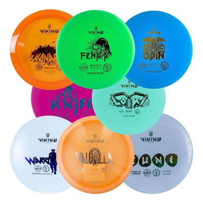 Viking Discs Conqueror Disc Golf Set - 8 Disc Golf Discs for Any Distance, PDGA Approved - Putter, Mid-Range, Fairway Driver, Distance Driver - Disc Set for Beginners and Professionals