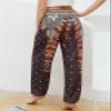 QIANXIZHAN Women's Harem Pants, Hippie Palazzo Pants Boho Joggers Yoga Clothes with Pockets Black Flower XL view 2
