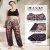 QIANXIZHAN Women's Harem Pants, Hippie Palazzo Pants Boho Joggers Yoga Clothes with Pockets Black Flower XL view 4