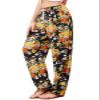 QIANXIZHAN Women's Harem Pants, Hippie Palazzo Pants Boho Joggers Yoga Clothes with Pockets Gold Flower 2XL view 1