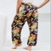 QIANXIZHAN Women's Harem Pants, Hippie Palazzo Pants Boho Joggers Yoga Clothes with Pockets Gold Flower 2XL view 2