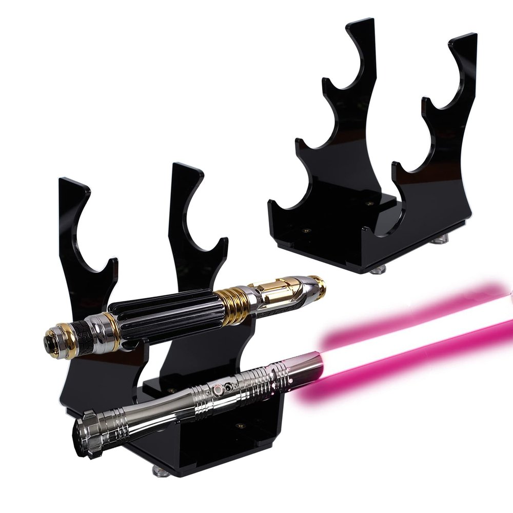WANLIAN Saber Stand,Lightsaber Display Stand, Lightsaber Hilts Stand,Sword Stand, For horizontal display of three lightsabers or swords (black)
