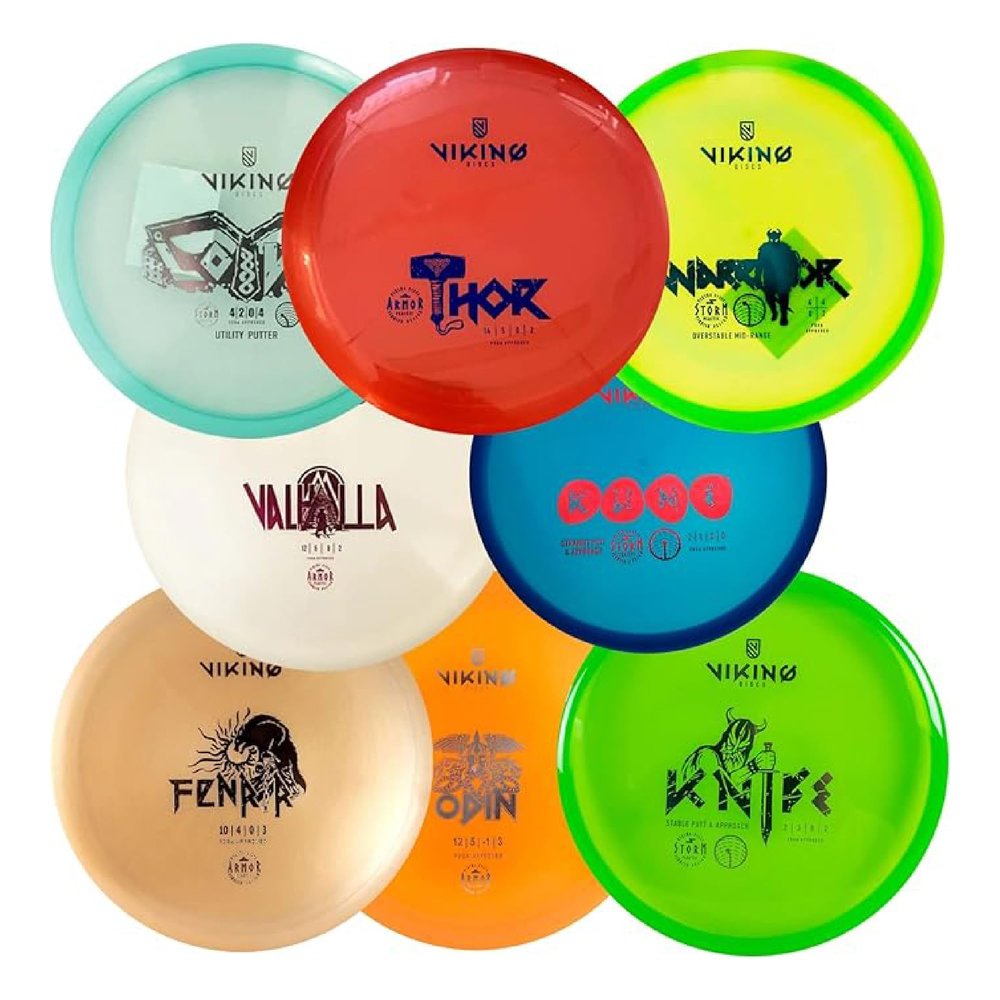 Viking Discs Competition Disc Golf Set - 8 Disc Golf Discs for Any Distance, PDGA Approved - Putter, Mid-Range, Fairway Driver, Distance Driver - Disc Set for Beginners and Professionals