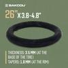 Bakcou - 26x4 Heavy-Duty Fat Tire Tube - Military-Grade Butyl Rubber, Schrader Valve, 3.5mm Thickness - Compatible with Electric & Mountain Bikes view 2