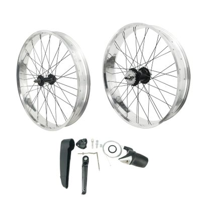 Tracer WH-2640RK3i-PLS-B Cruiser Bicycle Wheel Set 26" x4.0 Polished High Strength Aluminum Fat Rims with Sturmey Archer Inter-3 Speed Disc Brake Hub + Shifter Installation kit TSS33 SX-Rk3